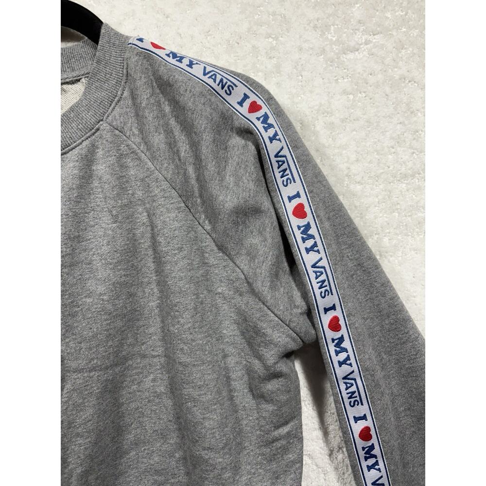 Vans Sweatshirt Women’s Gray Crew Neck I Love My Vans Cropped Sweatshirt Medium